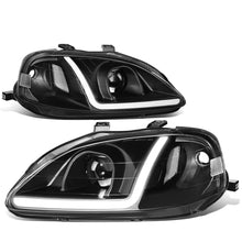 Load image into Gallery viewer, 99-00 Honda Civic LED DRL Projector Headlights Black Housing