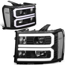 Load image into Gallery viewer, 2007-2014 GMC Sierra Dual U-Bar LED DRL Headlights Black Housing