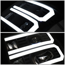 Load image into Gallery viewer, 2007-2014 GMC Sierra Dual U-Bar LED DRL Headlights Black Housing