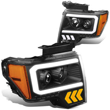 Load image into Gallery viewer, 09-14 Ford F-150 LED DRL Projector Headlights Black Housing