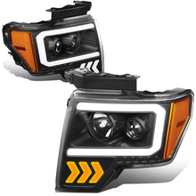 Load image into Gallery viewer, 09-14 Ford F-150 LED DRL Projector Headlights Black Housing