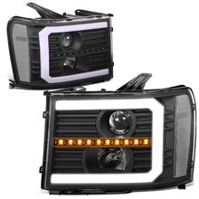 Load image into Gallery viewer, 2007-2014 GMC Sierra C-Bar LED DRL Sequential Headlights Black