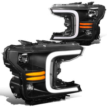 Load image into Gallery viewer, 2018-2021 Ford F-150 C-Bar LED DRL Sequential Headlights Black
