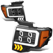 Load image into Gallery viewer, 09-14 Ford F-150 Projector LED DRL Halo Headlights Black Housing