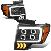Load image into Gallery viewer, 09-14 Ford F-150 Projector LED DRL Halo Headlights Black Housing