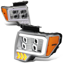 Load image into Gallery viewer, 2009-2014 Ford F-150 Quad LED DRL Halo Ring Projector Headlights Chrome