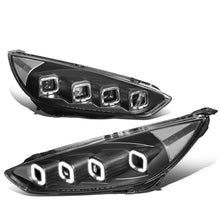 Load image into Gallery viewer, 15-18 Ford Focus Sequential Halo Projector Headlights Black Housing