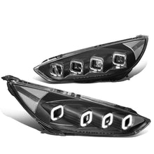 Load image into Gallery viewer, 15-18 Ford Focus Sequential Halo Projector Headlights Black Housing