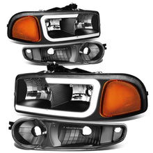 Load image into Gallery viewer, 00-07 GMC Yukon Sierra LED DRL Headlights - Black Housing Amber Corner