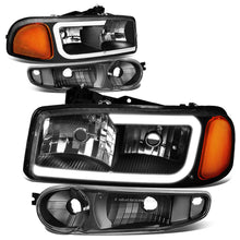 Load image into Gallery viewer, 00-07 GMC Yukon Sierra LED DRL Headlights - Black Housing Amber Corner
