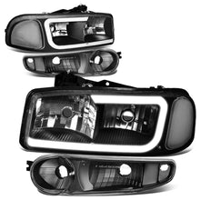 Load image into Gallery viewer, 00-07 GMC Yukon Sierra LED DRL Headlights Black Housing Clear Corner