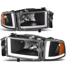 Load image into Gallery viewer, 94-02 Dodge Ram LED DRL Headlights - Black Housing Amber Corner