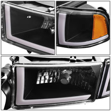 Load image into Gallery viewer, 94-02 Dodge Ram LED DRL Headlights - Black Housing Amber Corner