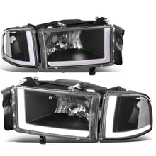 Load image into Gallery viewer, 94-02 Dodge Ram LED DRL Headlights Black Housing Clear Corner