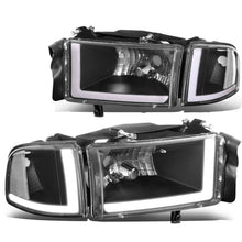 Load image into Gallery viewer, 94-02 Dodge Ram LED DRL Headlights Black Housing Clear Corner