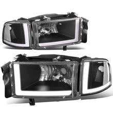Load image into Gallery viewer, 94-02 Dodge Ram LED DRL Headlights Black Housing Clear Corner