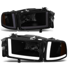 Load image into Gallery viewer, 94-02 Dodge Ram LED DRL Headlights Black Housing Smoke Lens
