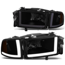 Load image into Gallery viewer, 94-02 Dodge Ram LED DRL Headlights Black Housing Smoke Lens