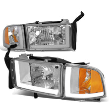 Load image into Gallery viewer, 94-02 Dodge Ram LED DRL Headlights Chrome Housing Amber Corner