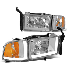 Load image into Gallery viewer, 94-02 Dodge Ram LED DRL Headlights Chrome Housing Amber Corner