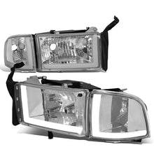 Load image into Gallery viewer, 94-02 Dodge Ram LED DRL Headlights Chrome Housing Clear Corner