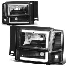 Load image into Gallery viewer, 91-94 Ford Explorer LED DRL Headlights Black Housing Clear Corner