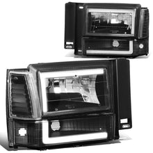 Load image into Gallery viewer, 91-94 Ford Explorer LED DRL Headlights Black Housing Clear Corner
