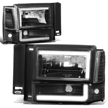Load image into Gallery viewer, 91-94 Ford Explorer LED DRL Headlights Black Housing Clear Corner