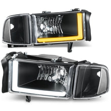 Load image into Gallery viewer, Clear Lens Black Housing LED Bar Headlights - 4PCS