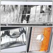Load image into Gallery viewer, Clear Lens Amber Reflector Chrome Housing LED Bar Headlights 8PCS