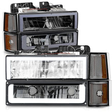Load image into Gallery viewer, Smoke Lens Amber Reflector Chrome Housing LED Bar Headlights 8pcs