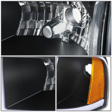 Load image into Gallery viewer, Clear Lens Amber Reflector Black Housing LED Bar Headlights 4-Piece