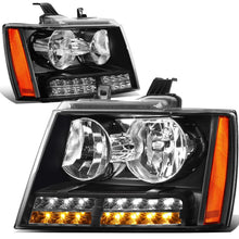 Load image into Gallery viewer, 07-14 Chevrolet Tahoe Suburban Avalanche LED DRL Headlights Black