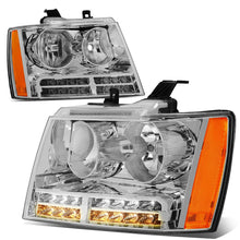 Load image into Gallery viewer, 07-14 Chevrolet Avalanche Tahoe Suburban LED DRL Headlights Chrome