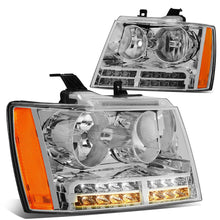 Load image into Gallery viewer, 07-14 Chevrolet Avalanche Tahoe Suburban LED DRL Headlights Chrome