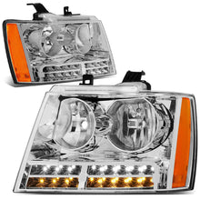 Load image into Gallery viewer, 07-14 Chevrolet Avalanche Tahoe Suburban LED DRL Headlights Chrome