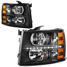 Load image into Gallery viewer, 2007-2014 Chevrolet Silverado LED Reflector Headlights Black