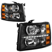 Load image into Gallery viewer, 2007-2014 Chevrolet Silverado LED Reflector Headlights Black