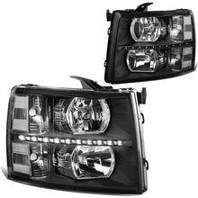 Load image into Gallery viewer, 07-14 Chevrolet Silverado LED Reflector Headlights Black Housing