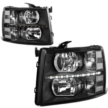 Load image into Gallery viewer, 07-14 Chevrolet Silverado LED Reflector Headlights Black Housing
