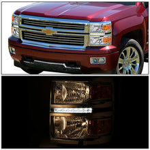 Load image into Gallery viewer, 2014-2015 Chevrolet Silverado LED DRL Chrome Headlights