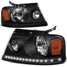 Load image into Gallery viewer, 04-08 Ford F-150 / 06-08 Lincoln Mark LT LED DRL Headlights - Black