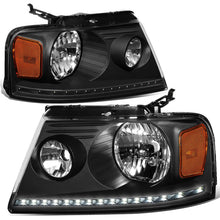 Load image into Gallery viewer, 04-08 Ford F-150 / 06-08 Lincoln Mark LT LED DRL Headlights - Black