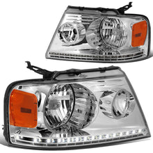 Load image into Gallery viewer, 04-08 Ford F-150 / 06-08 Lincoln Mark LT LED DRL Headlights Chrome