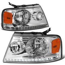 Load image into Gallery viewer, 04-08 Ford F-150 / 06-08 Lincoln Mark LT LED DRL Headlights Chrome