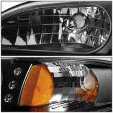 Load image into Gallery viewer, 94-98 Ford Mustang LED Headlights - Black Housing w/ Amber Corner