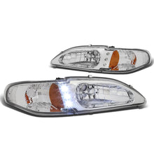 Load image into Gallery viewer, 94-98 Ford Mustang Chrome LED Headlights with Amber Corner