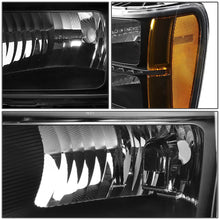 Load image into Gallery viewer, 2007-2014 GMC Sierra LED DRL Headlights Black Housing Amber Corner