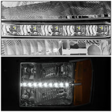 Load image into Gallery viewer, 2007-2014 GMC Sierra LED DRL Headlights Chrome Housing Amber Corner