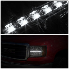 Load image into Gallery viewer, 2007-2014 GMC Sierra LED DRL Headlights Chrome Housing Amber Corner
